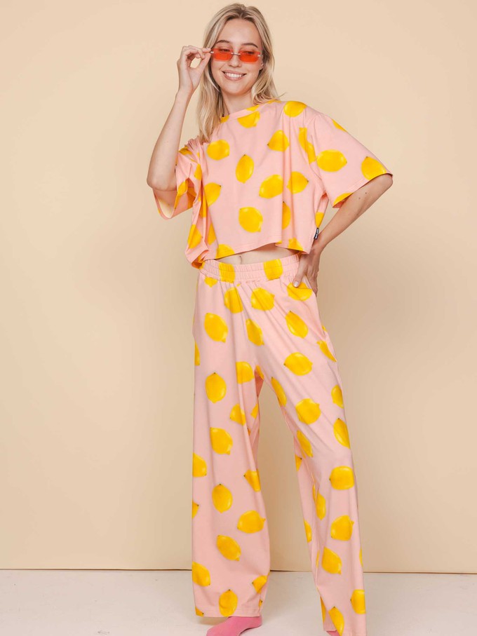 Lemon Cropped T-shirt and Wide pants set Women from SNURK