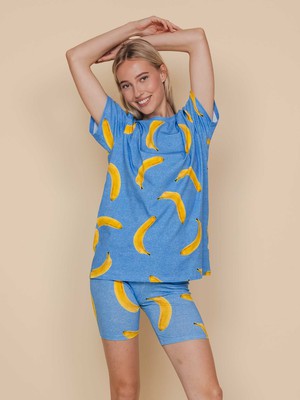 Banana Blue T-shirt and Bikershorts set Women from SNURK