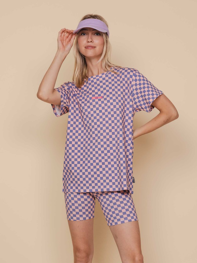 Check T-shirt and Bikershorts set Women from SNURK