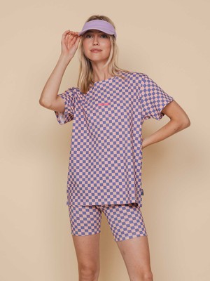 Check T-shirt and Bikershorts set Women from SNURK