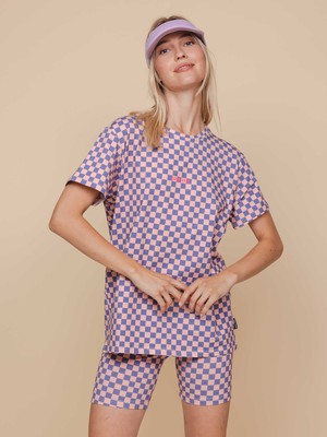 Check T-shirt and Bikershorts set Women from SNURK