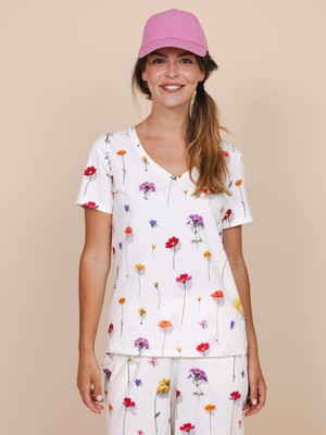 Bloom V-neck T-shirt Women from SNURK