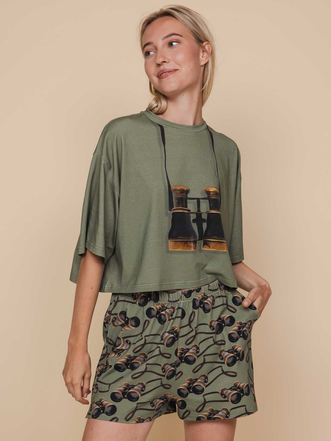 Binoculars Cropped T-shirt and Shorts set Women from SNURK