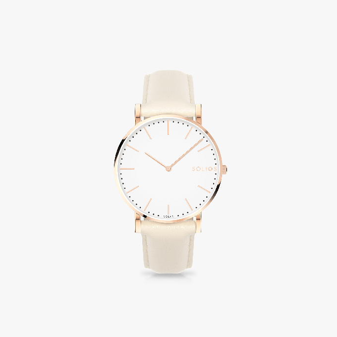 White Solar Watch | Cream Vegan Leather from Solios Watches