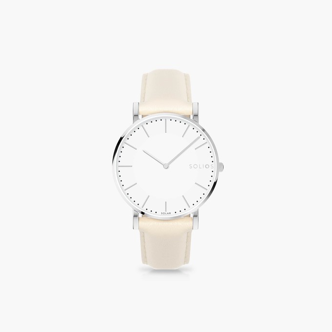 White Solar Watch | Cream Vegan Leather from Solios Watches