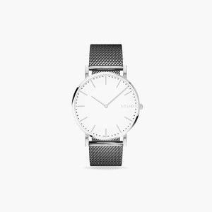 White Solar Watch | Grey Mesh from Solios Watches