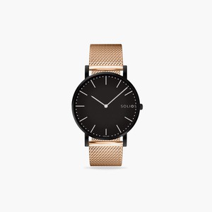 Black Solar Watch | Rose Gold Mesh from Solios Watches