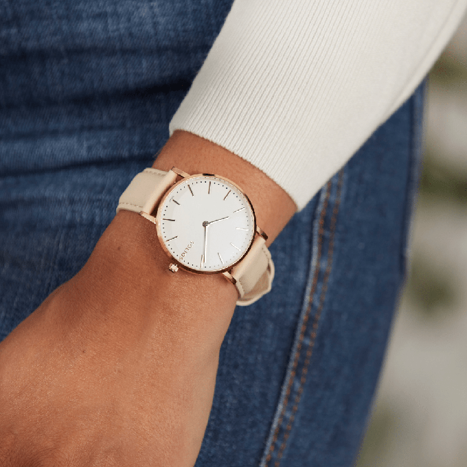 White Solar Watch | Cream Vegan Leather from Solios Watches