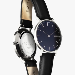 Black Solar Watch | Black Vegan Leather from Solios Watches