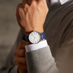 White Solar Watch | Blue Vegan Leather from Solios Watches