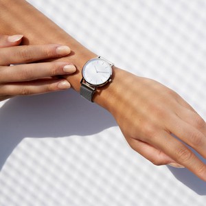 White Solar Watch | Grey Mesh from Solios Watches