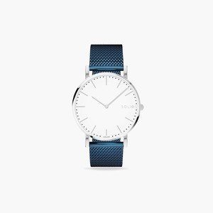 White Solar Watch | Blue Mesh from Solios Watches