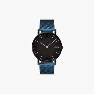 Black Solar Watch | Blue Mesh from Solios Watches