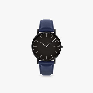 Black Solar Watch | Blue Vegan Leather from Solios Watches