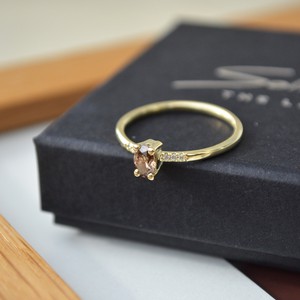 Brown diamond ring - Gold 14k & Diamond from Solitude the Label