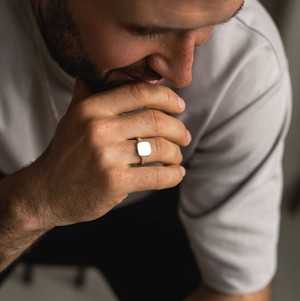 Squared Signet ring  - Silver from Solitude the Label