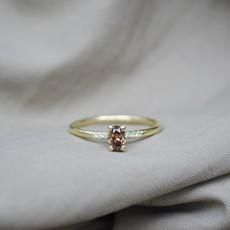 Brown diamond ring - Gold 14k & Diamond via Solitude the Label