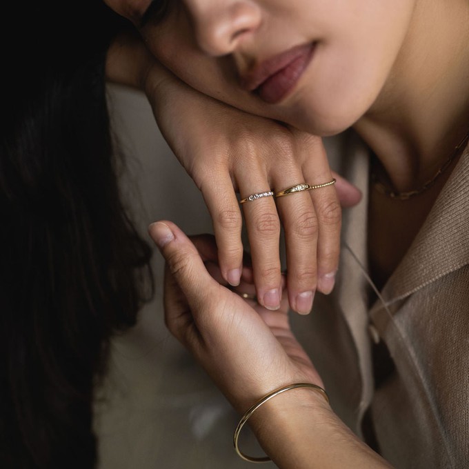 Five diamond ring - Gold 14k & Diamonds from Solitude the Label