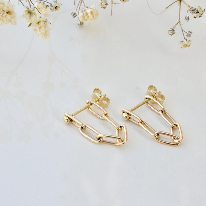 Chain Earpins - Gold 14k from Solitude the Label