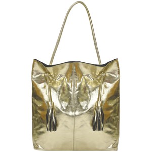 Gold Metallic Leather Hobo Shoulder Bag - Brix + Bailey from Sostter