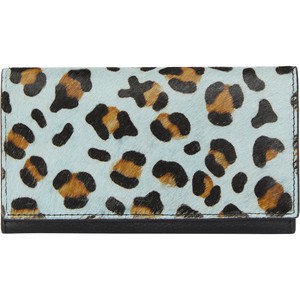 Blue Animal Print Leather Multi-Section Wallet from Sostter