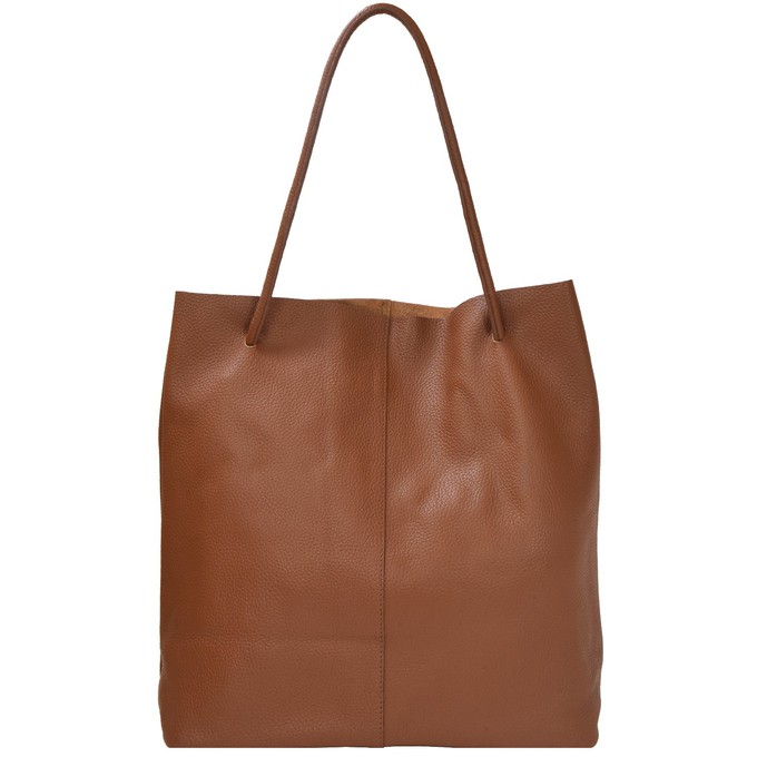 Tan Leather Hobo Bag with Drawcord & Complimentary Mini Bag from Sostter