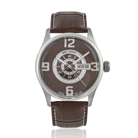 Warm Brown Triple Numbered Watch - Stainless Steel Case from Sostter