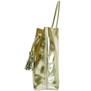 Gold Metallic Leather Hobo Shoulder Bag - Brix + Bailey from Sostter
