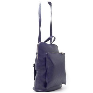 Navy Pebbled Leather Convertible Backpack-Handbag from Sostter