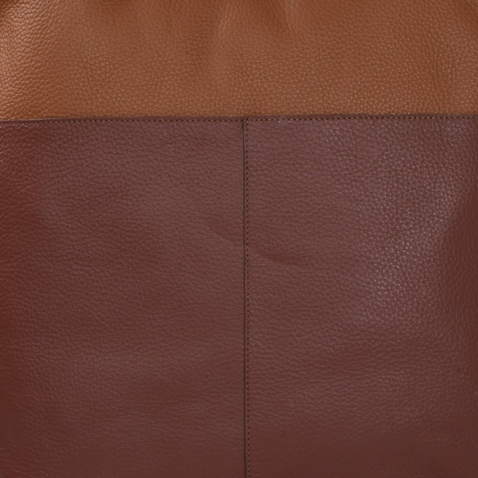 Chocolate And Tan Two Tone Leather Tote from Sostter