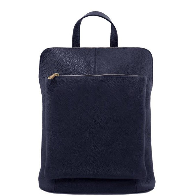 Navy Pebbled Leather Convertible Backpack-Handbag from Sostter