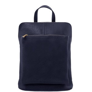 Navy Pebbled Leather Convertible Backpack-Handbag from Sostter