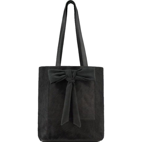 Black Bow Compact Leather Tote from Sostter