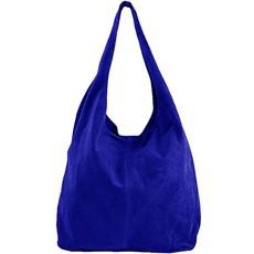 Electric Blue Soft Suede Hobo Shoulder Bag via Sostter