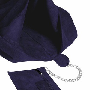 Navy Soft Italian Suede Hobo Shoulder Bag from Sostter