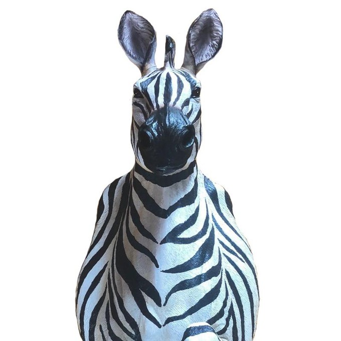 Giant 1.3m Resin Zebra Wall Hanging Decor Piece from Sostter