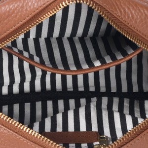Tan Convertible Leather Crossbody Belt Bag from Sostter