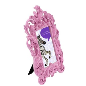 Vintage Soft Pink Flocked Photo Frame - Quirky Decor from Sostter