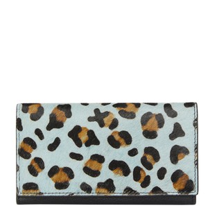 Blue Animal Print Leather Multi-Section Wallet from Sostter