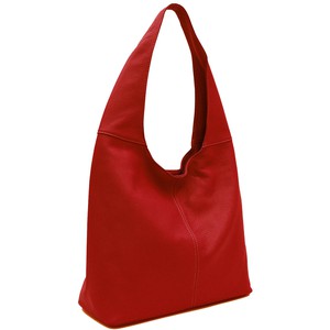 Red Soft Pebbled Leather Hobo Bag from Sostter