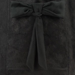 Women's Black Bow Leather Tote Bag - Soft Leather from Sostter