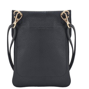 Black Leather Crossbody Phone Bag - Removable Strap from Sostter