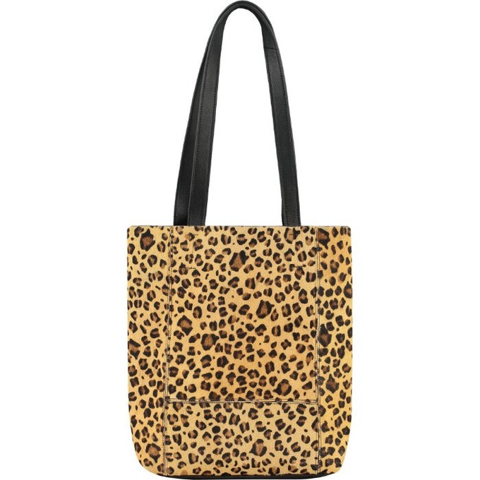 Animal Print Bow Compact Leather Tote from Sostter