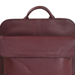 Plum Leather Flap Pocket Backpack from Sostter