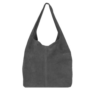 Silver Grey Soft Suede Hobo Shoulder Bag from Sostter