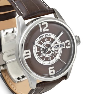 Warm Brown Triple Numbered Watch - Stainless Steel Case from Sostter