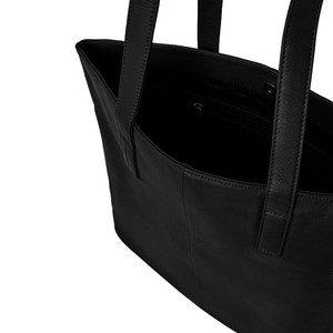 Black Zipped Leather Work Tote Bag - Spacious & Stylish from Sostter