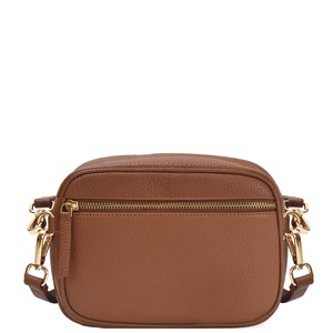 Tan Convertible Leather Crossbody Belt Bag from Sostter