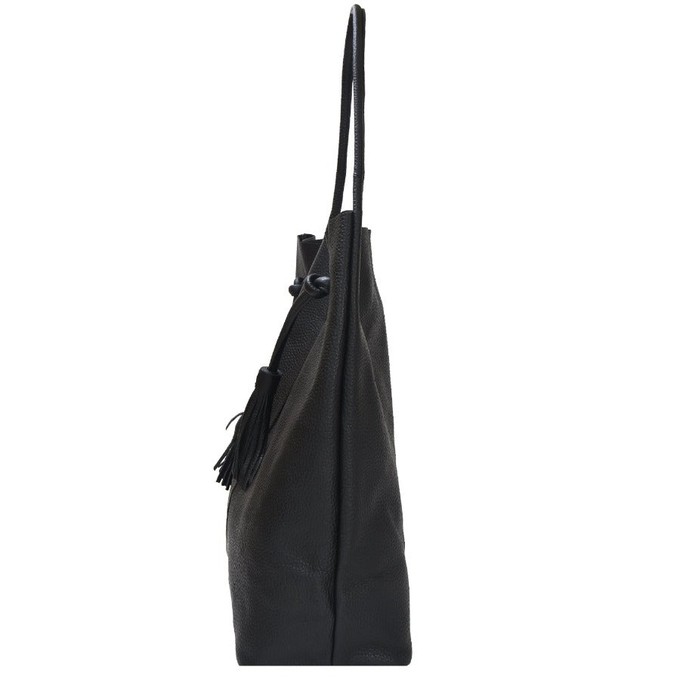 Black Leather Hobo Shoulder Bag - Brix + Bailey from Sostter