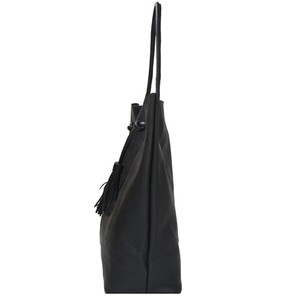 Black Leather Hobo Shoulder Bag - Brix + Bailey from Sostter